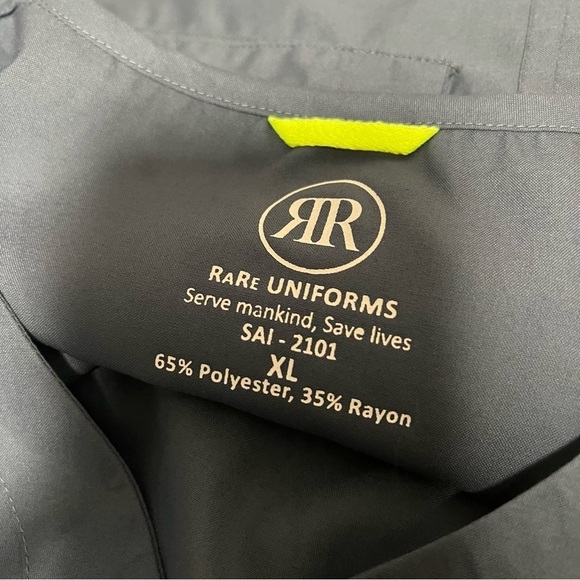 RaRe Uniforms Women’s Scrub Set SAI-2101 Dark Gray Sz XL V-Neck Drawstring NWOT - Picture 3 of 13